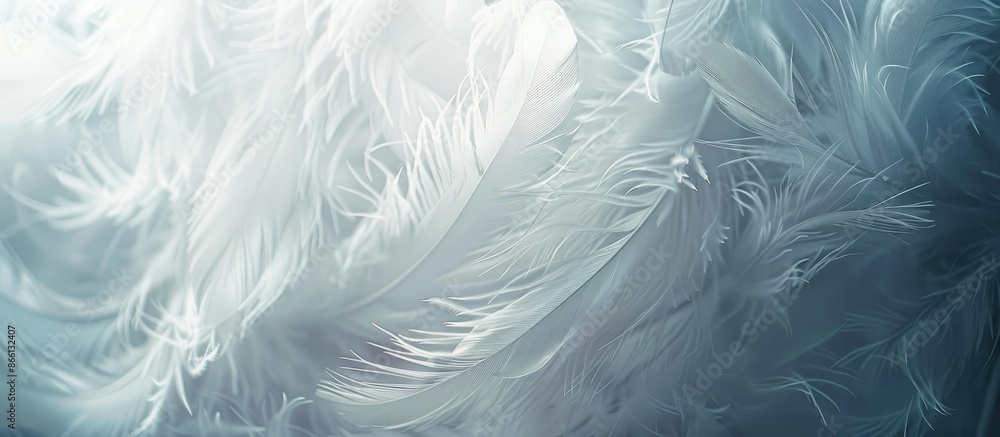 Aufkleber An exquisite background showcasing a stunning white feather pattern texture, perfect for adding decorative elements with a copy space image.