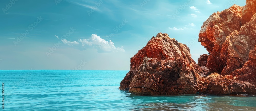 Poster beautiful fine art prints featuring stunning sea rocks against a mesmerizing background with a high-