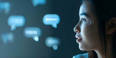 Girl and AI Conversations in Chat GPT. Concept AI Conversations, Girl Chat, GPT, Technology, Social Interactions