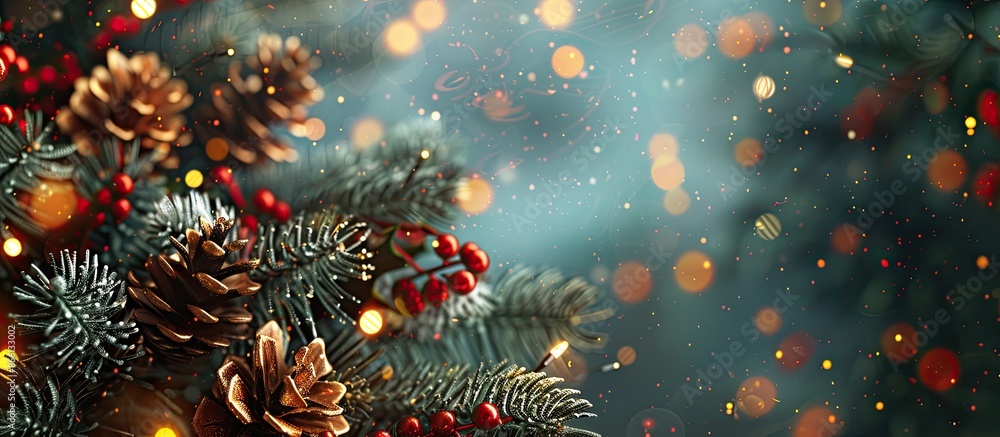 Aufkleber festive christmas holiday backdrop with room for your text in the image. image with copy space