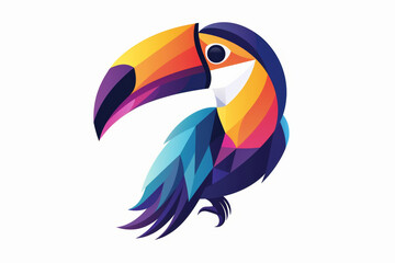 Naklejka premium Elegant Toucan Logo with Rainbow Colors
