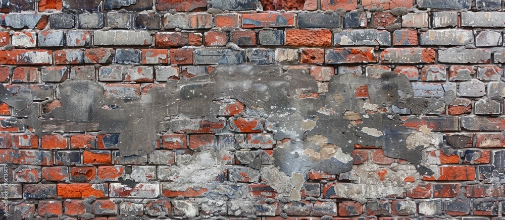 Poster a brick wall texture creates the perfect backdrop for design and decoration, ideal for a copy space 