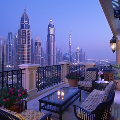 Luxury Rooftop Terrace with Cityscape View
