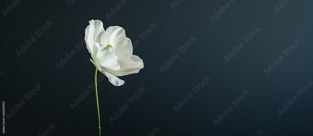 Poster A flower displayed alone on a black backdrop with copy space image available.
