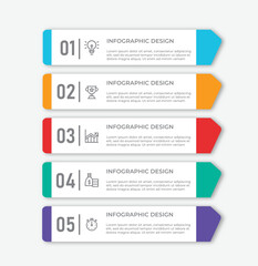 Vector Infographic design with icons and 5 options or steps. Infographics for business concept. Can be used for presentations banner, workflow layout, process diagram, flow chart, info graph