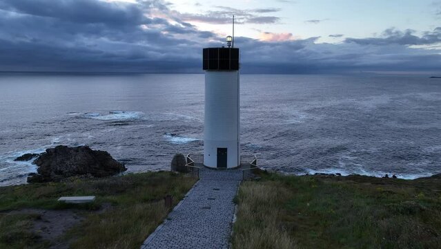 Faro de Laxe en A Coru&ntilde;a a vista de drone