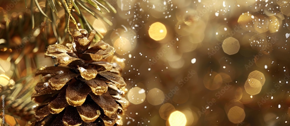 Poster Festive cone ornament with copy space image.