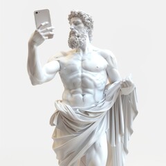 Marble greek man sculpture phone mobile phone electronics.