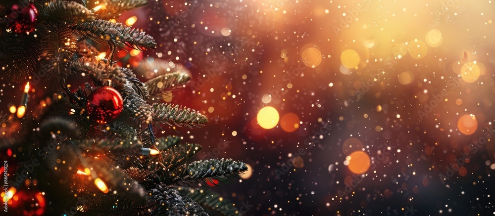 Aufkleber festive background featuring a christmas tree with copy space image.