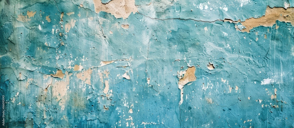 Poster a weathered blue wall background with a textured grunge surface provides ample copy space image.