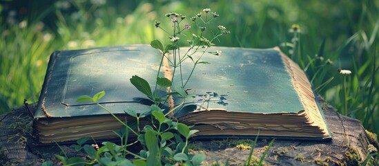 Photo album showcasing a lovely image with ample copy space.