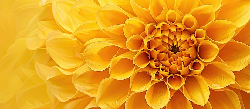 Detailed shot of a circular yellow flower with copy space image.