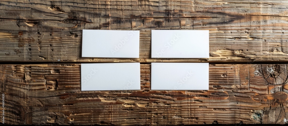 Poster a creative set of mockup templates for visit cards displayed on a wooden background with copy space 