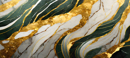 Obraz premium oil painting featuring Calacatta marble veined with gold, emphasizing the opulent and luxuri. Generative AI. 