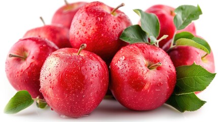 Obraz premium Red apples freshly isolated on a white background