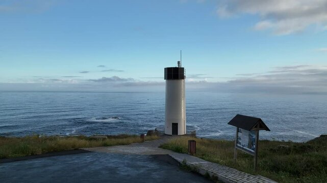Faro de Laxe en A Coru&ntilde;a a vista de drone