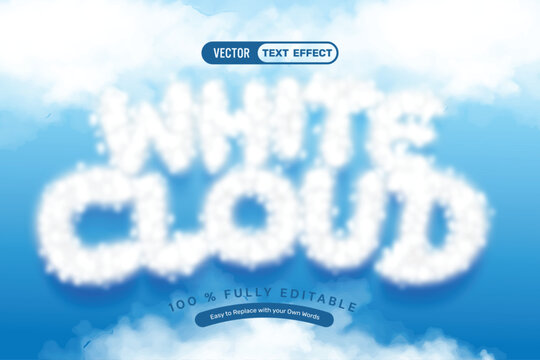 White Cloud Editable Text Effect