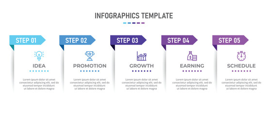 Vector Infographic design with icons and 5 options or steps. Infographics for business concept. Can be used for presentations banner, workflow layout, process diagram, flow chart, info graph