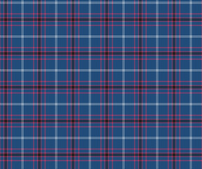 Plaid pattern, blue, pink, black, white, seamless for textiles, and for designing clothing, skirts, pants or decorative fabric. Vector illustration.
