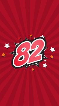 Animated Number 82 - Eighty-Two - 82nd eighty-second