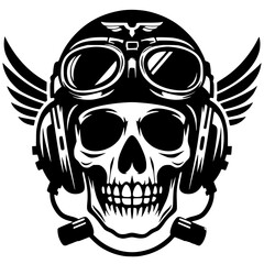 Pilot head skull silhouette © Breck