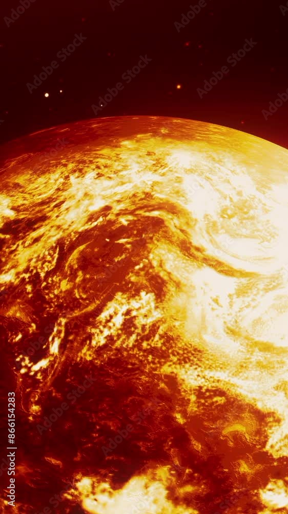 Aufkleber abstract spinning red unknown planet on outer space background. motion. breathtaking cosmic backgrou