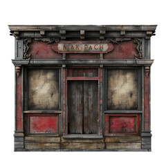 Old empty merchant store sign on transparent background Generative Ai