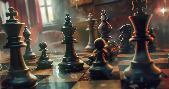 chess pieces on the chessboard