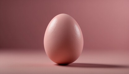 Single smooth pink egg displayed on pink background