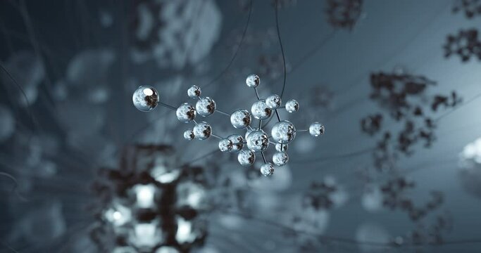 Propylthiouracil rotating 3d molecule, molecular structure of antithyroid agents, seamless video