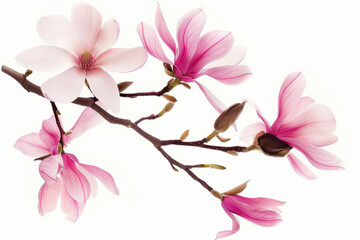 Naklejka premium magnolia flower spring branch isolated on white background