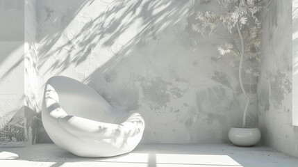 A white wall with two potted plants on it