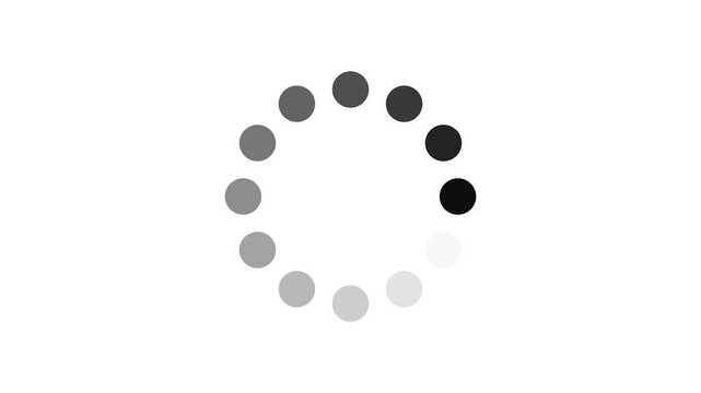 Round loading animatio on white background. Loading circle animation. 4K Loopable