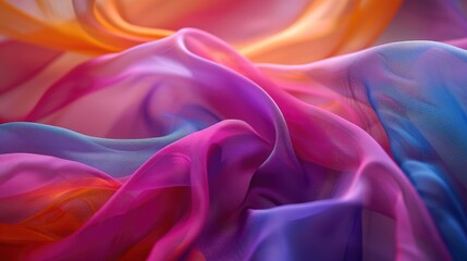 Obraz premium Flowing fabric with a vibrant and vivid background Silk and gentle to the touch