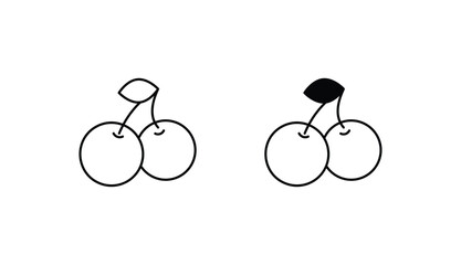 Cherry icon design with white background stock illustration
