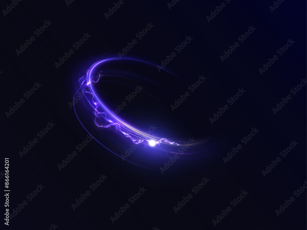 Poster glowing blue swirl png of bright lines with intertwining lightning effect. abstract light effect for