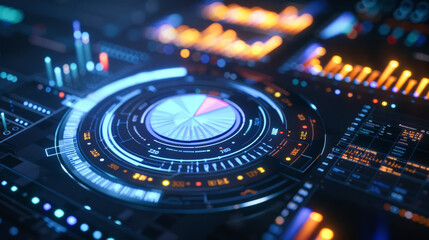 Digital marketing data visualization with graphs and charts