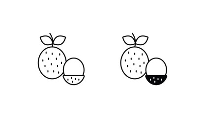 Lychee icon design with white background stock illustration