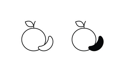Nectarine icon design with white background stock illustration