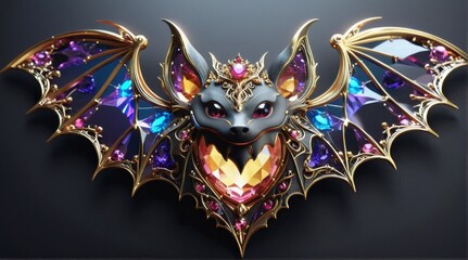 Naklejka premium Enchanting Jewel-Encrusted Mechanical Bat
