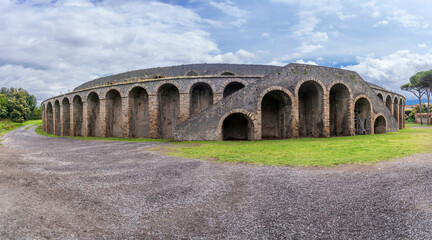 The ancient Roman city of Pompeii view in Napoli