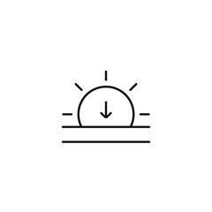 Sunset icon vector. EPS 10 editable vector