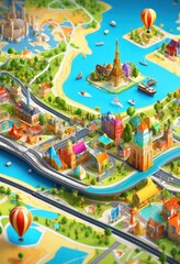 vibrant family travel maps track adventures together, journey, destinations, exploration, wanderlust, globe, navigation, wander, vacation, route, locations