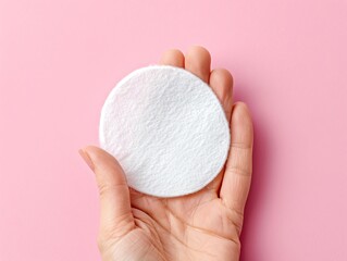 Close-up of a person removing makeup with a cotton pad, [makeup removal], [skincare step]