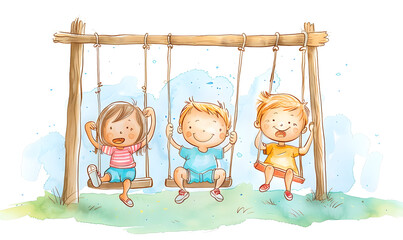 toddler or baby doing activities happily and having fun.