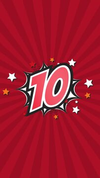 Animated Number 10 - Ten - 10th tenth