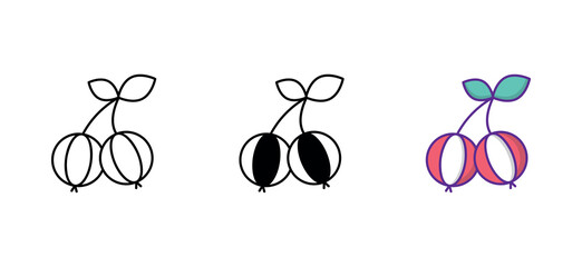 Gooseberry icon design with white background stock illustration