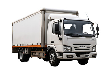 mini truck Hyundai Porter driving through highway Isolated on transparent background