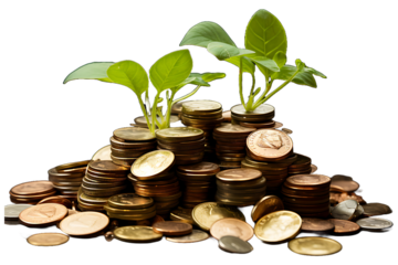 Money makes money investment concept Isolated on transparent background