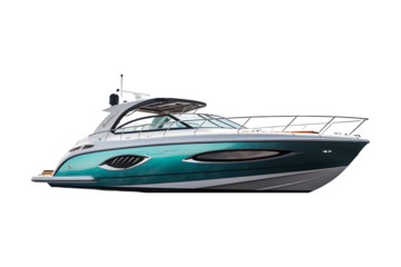 Modern motor boat Isolated on transparent background